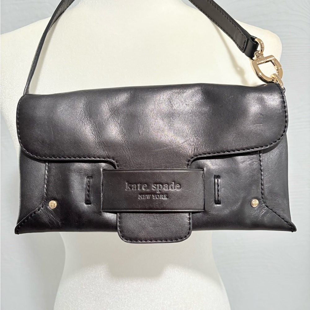 Kate Spade Black Leather Clutch